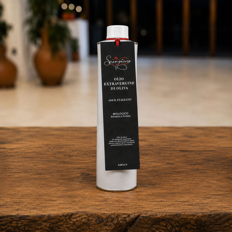 Olio extravergine biologico 500 ml – bottiglia bianca da 500 ml