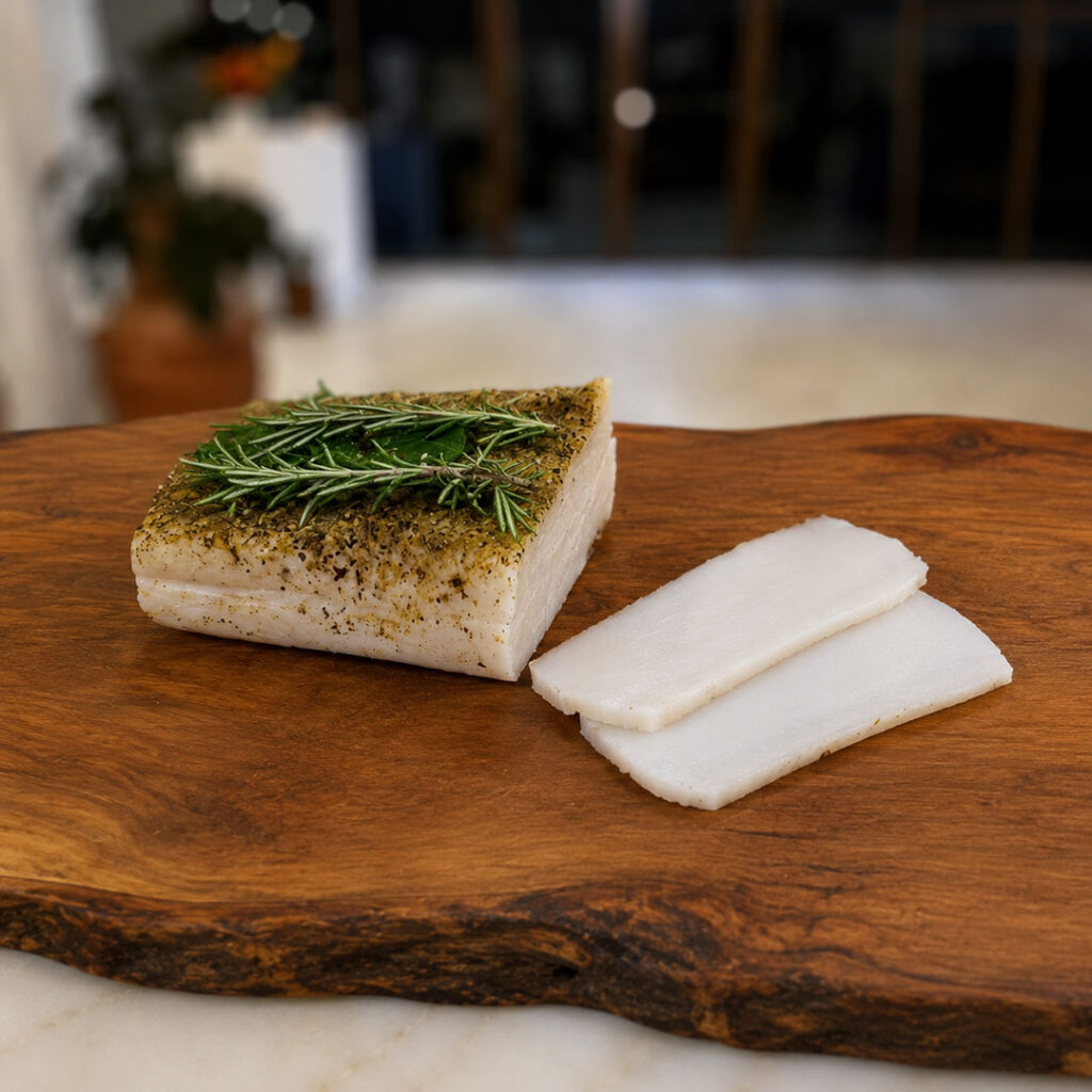Lardo toscano – lardo al rosmarino e fette sottili