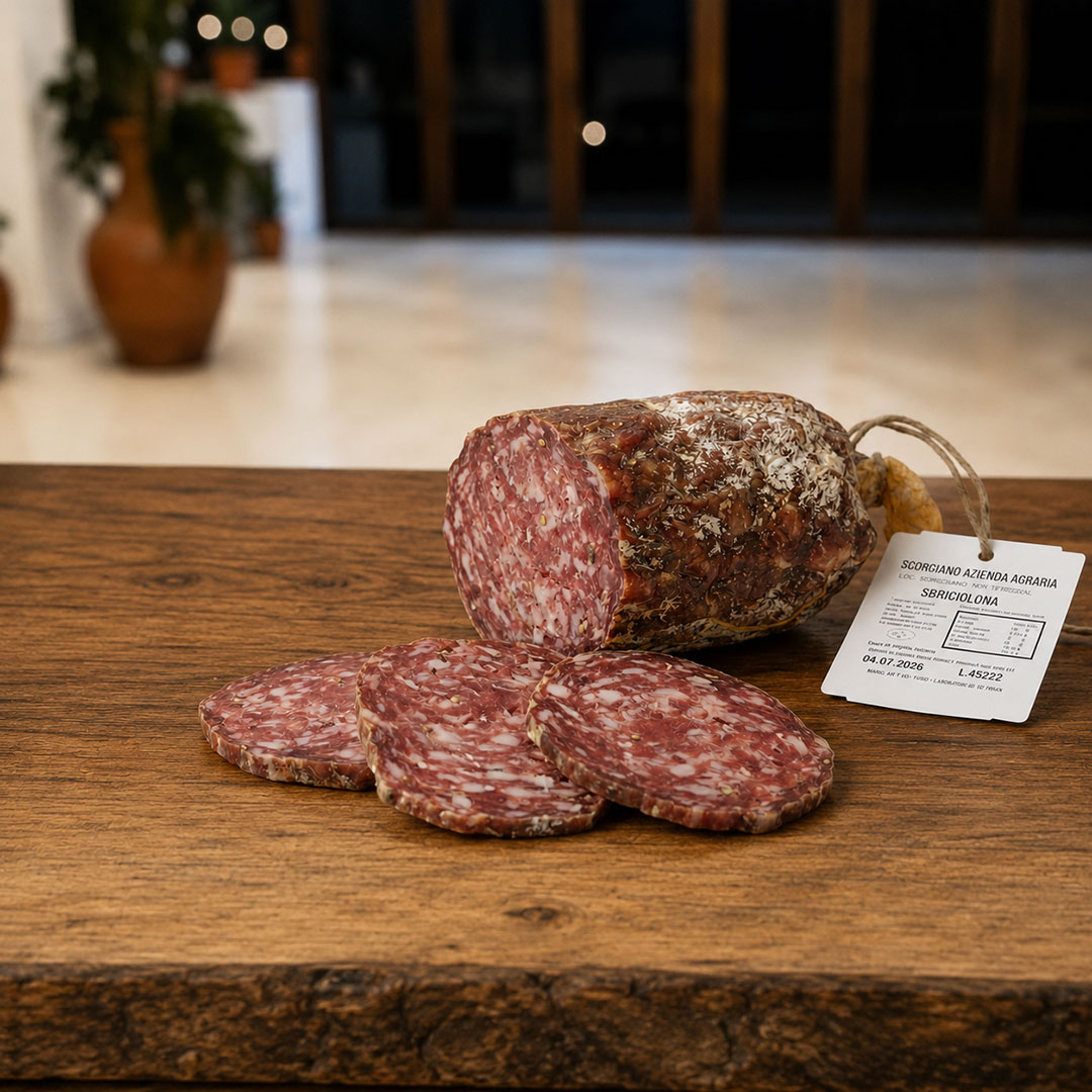 Sbriciolona toscana – Sbriciolona intera e affettata Sbriciolona toscana – sbriciolona intera e affettata